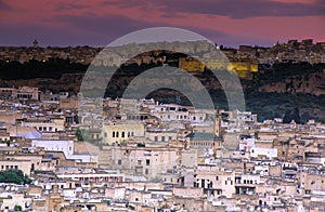 Fez, Morocco with old medina photo