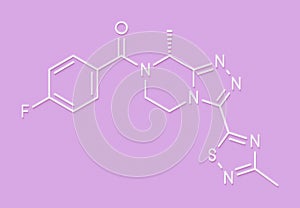 Fezolinetant drug molecule NK3 receptor inhibitor. Skeletal formula.