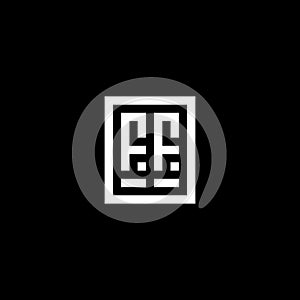 FF initial logo with square rectangular shape style