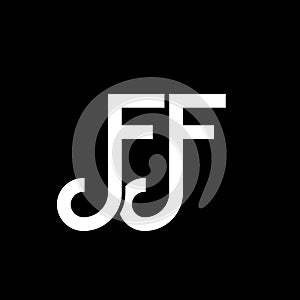 FF letter logo design on black background. FF creative initials letter logo concept. ff letter design. FF white letter design on