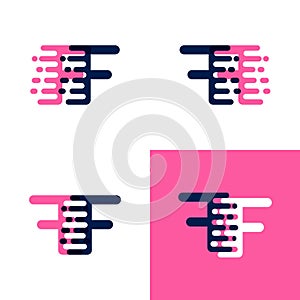 FF letters logo with accent speed in pink and drak purple