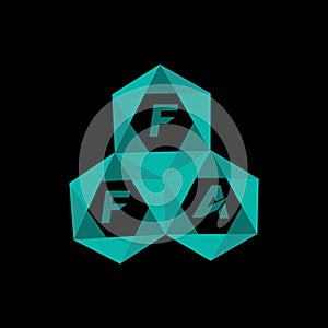 FFA creative minimalist letter logo. FFA unique vector initials alphabet letter logo