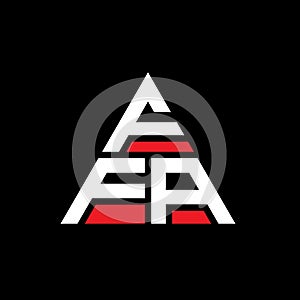 FFA triangle letter logo design with triangle shape. FFA triangle logo design monogram. FFA triangle vector logo template with red