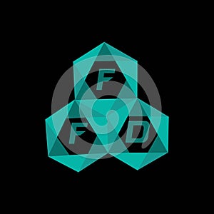 FFD creative minimalist letter logo. FFD unique vector initials alphabet letter logo