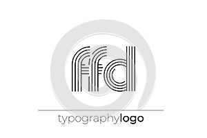 FFD modern geometric typography logo