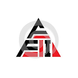 FFI triangle letter logo design with triangle shape. FFI triangle logo design monogram. FFI triangle vector logo template with red