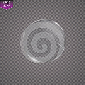 Fflat round glass. Magnifier. Isolated on a transparent background.