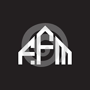 FFM letter logo design on black background. FFM creative initials letter logo concept. FFM letter design photo