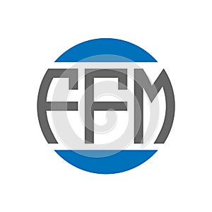 FFM letter logo design on white background. FFM creative initials circle logo concept. FFM letter design