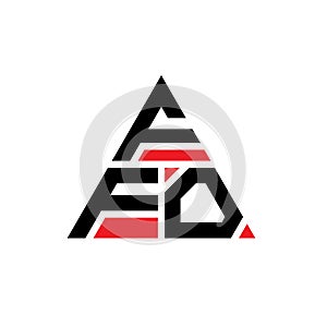 FFO triangle letter logo design with triangle shape. FFO triangle logo design monogram. FFO triangle vector logo template with red