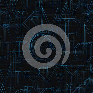 Font seamless 02 blue