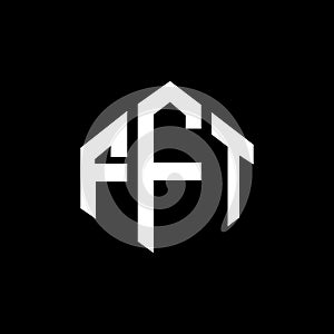 FFT letter logo design with polygon shape. FFT polygon and cube shape logo design. FFT hexagon vector logo template white and