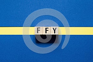 FFY - Fend For Yourself word concept on cubes photo