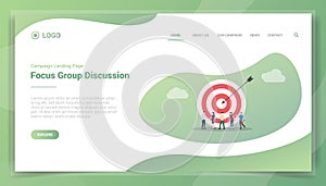Fgd focus group discussion business concept for website template landing homepage
