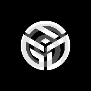 FGD letter logo design on black background. FGD creative initials letter logo concept. FGD letter design