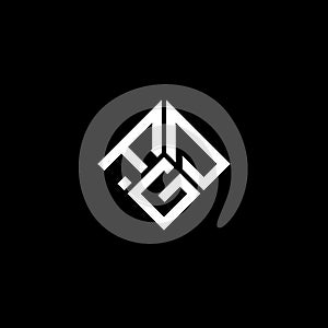 FGD letter logo design on black background. FGD creative initials letter logo concept. FGD letter design
