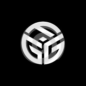 FGG letter logo design on black background. FGG creative initials letter logo concept. FGG letter design