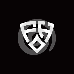 FH monogram logo with modern shield style design template photo