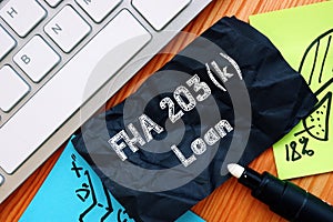 FHA 203k Loan inscription on the page