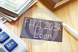 FHA 203k Loan is shown on the conceptua photo