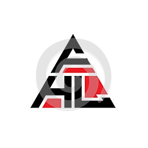 FHL triangle letter logo design with triangle shape. FHL triangle logo design monogram. FHL triangle vector logo template with red