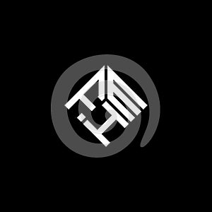 FHM letter logo design on black background. FHM creative initials letter logo concept. FHM letter design