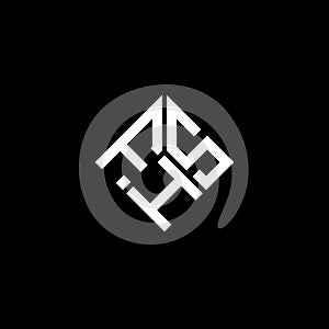 FHS letter logo design on black background. FHS creative initials letter logo concept. FHS letter design