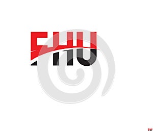 FHU Letter Initial Logo Design Vector Illustration