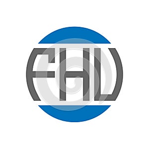 FHU letter logo design on white background. FHU creative initials circle logo concept. FHU letter design
