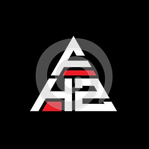 FHZ triangle letter logo design with triangle shape. FHZ triangle logo design monogram. FHZ triangle vector logo template with red