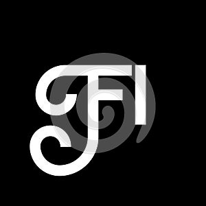 FI letter logo design on black background. FI creative initials letter logo concept. fi letter design. FI white letter design on