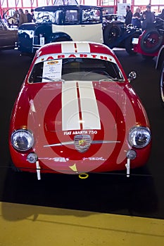 Fiat Abarth 750 during the vintage and classic car exhibition, ClassicMadrid, in Madrid, Spain