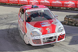 A Fiat 600 race car involved in the race