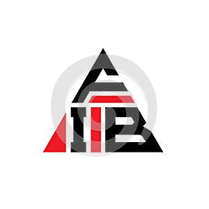 FIB triangle letter logo design with triangle shape. FIB triangle logo design monogram. FIB triangle vector logo template with red