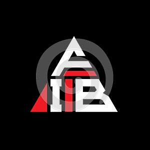 FIB triangle letter logo design with triangle shape. FIB triangle logo design monogram. FIB triangle vector logo template with red