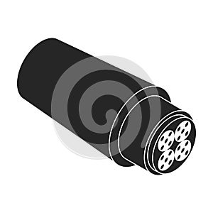 Fiber cable vector icon. Black vector icon isolated on white background fiber cable