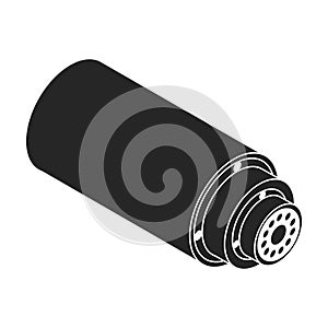 Fiber cable vector icon. Black vector icon isolated on white background fiber cable