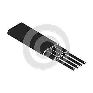 Fiber cable vector icon. Black vector icon isolated on white background fiber cable