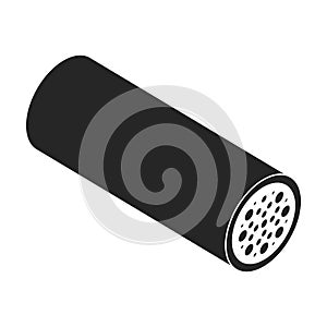 Fiber cable vector icon. Black vector icon isolated on white background fiber cable