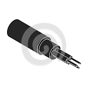 Fiber cable vector icon. Black vector icon isolated on white background fiber cable