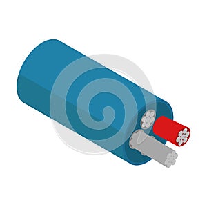 Fiber cable vector icon. Isometric vector icon isolated on white background fiber cable.