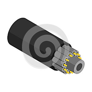 Fiber cable vector icon. Isometric vector icon isolated on white background fiber cable.