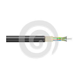 Fiber cable vector icon. Realistic vector icon isolated on white background fiber cable.
