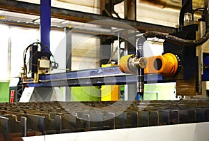Fiber laser metal cutting computerized machine.