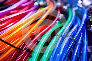 fiber optic cable amid other types of cables