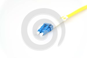 Fiber optic cable connector type lc, isolated on white background