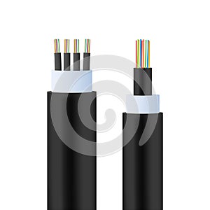 Fiber optic cable. High Speed Internet. Vector stock illustration.