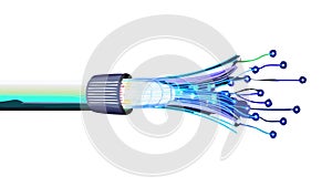 Fiber optic cable, symbolizing high-speed internet and connectivity, vector design Generative AI