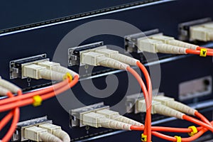 The Fiber Optic Cable to connect SFP module port in the Datacenter room