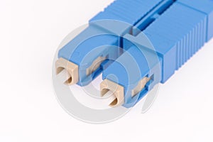 Fiber optic cables isolated on grey background